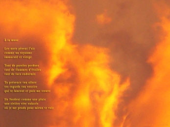 Coucher de soleil sur les nuages, Samoëns, Haute-Savoie. Poème à la muse.