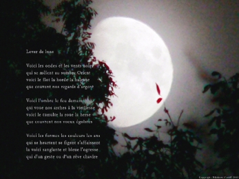 Lever de lune, Rivèire-Enverse, Haute-Savoie. Poème sur la mort.